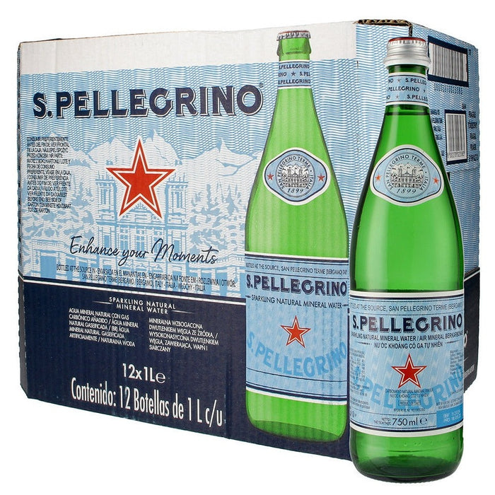 San Pelligrino Sparkling Mineral Water Glass Bottles ( 12 x 750ML )