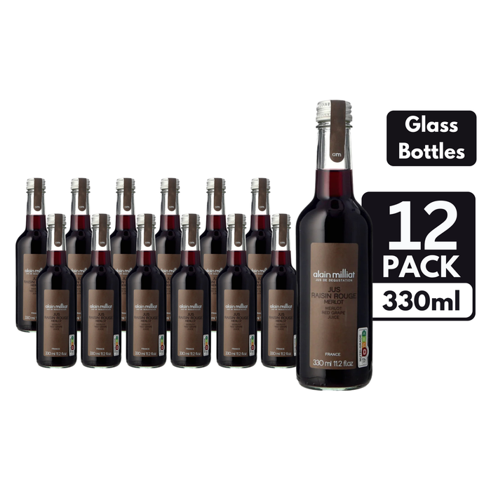 Alain Milliat Merlot Red Grape Juice Glass Bottles (12 x 330ml)