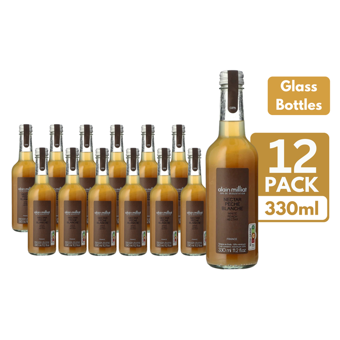 Alain Milliat White Peach Nectar Glass Bottles (12 x 330ml)