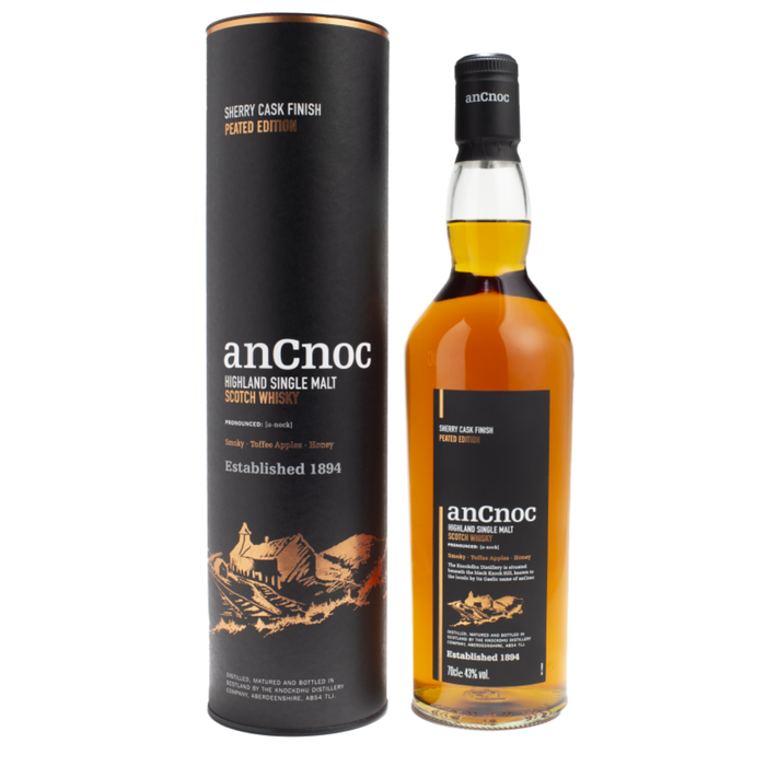 Ancnoc Peated Sherry Cask Finish Single Malt Whisky 43% ABV 700ml