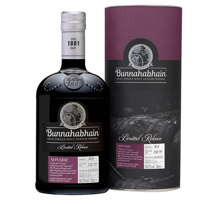 Bunnahabhain 10 Years Aonadh Finest Port Finish Single Malt Whisky 56.2% ABV 700ml