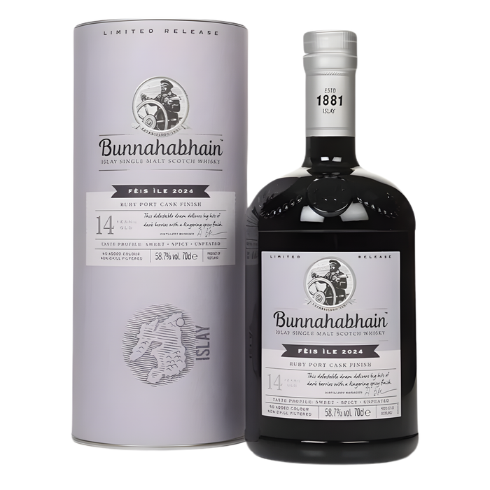 Bunnahabhain 14 Years Ruby Port Cask Finish Feis Ile 2024 Single Malt 58.7% ABV 700ml