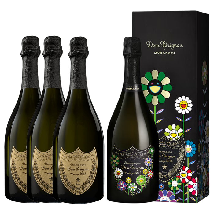 Dom Perignon 2015 Murakami [1 Bottle] + Dom Perignon 2015 Without Gift Box [3 Bottles] Bundle C -$1118 Nett (Market Retail Price : $1330 Nett)
