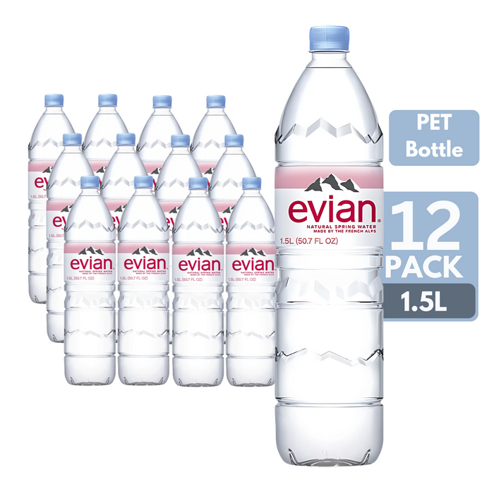 Evian Still Water PET Bottles (12 x 1.5L)