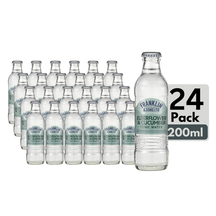 Franklin & Sons Elderflower Tonic Water with Cucumber (24 x 200ml)