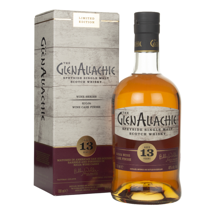 GlenAllachie 13 Year Old Rioja Cask Finish Whisky 700ml With Gift Box