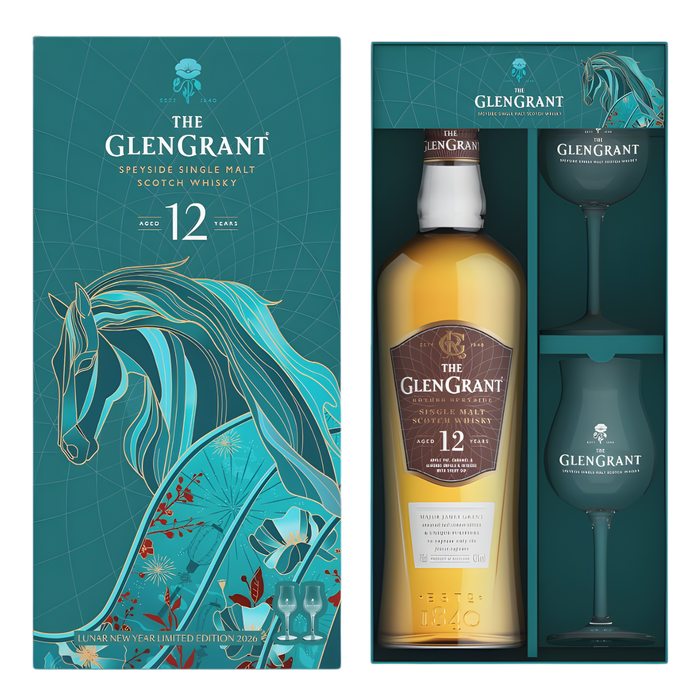 Glen Grant 12 Years CNY Edition Year Of The Horse With 2 Glasses Glen Grant 12 Years CNY Edition Year Of The Horse With 2 Glasses