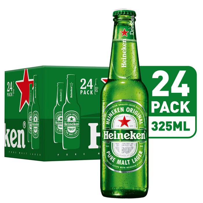 Heineken Beer Pint Bottles (24 x 325 ml)