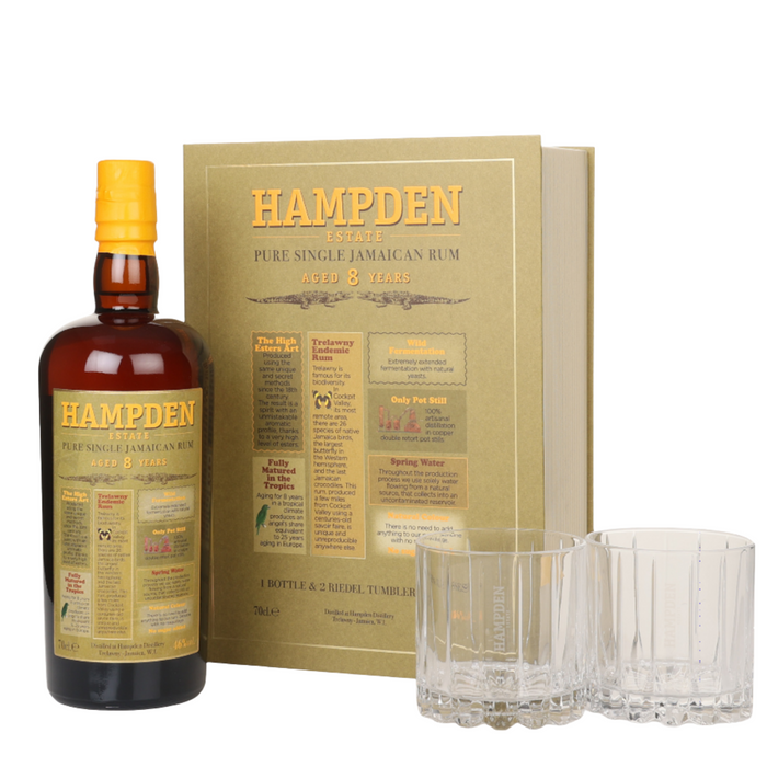 Hampden 8 Year Rum ABV 46% Gift Set Glass set