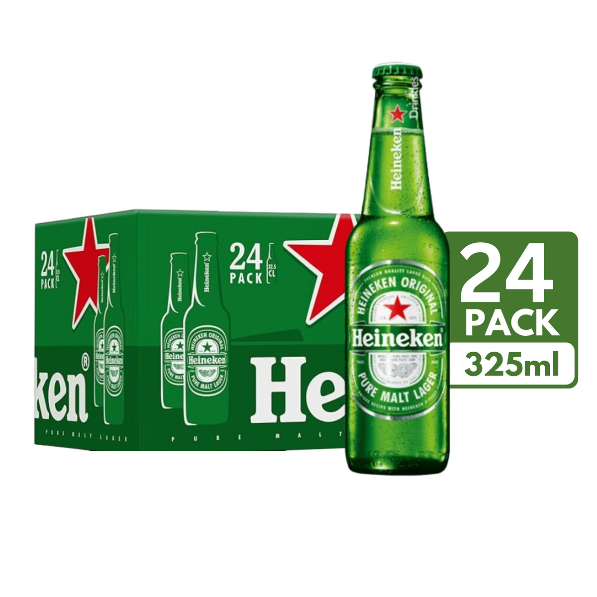 Heineken Beer Pint Bottles (24 x 325ml) — Asher.sg