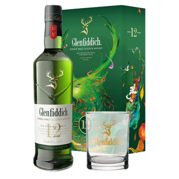 Glenfiddich 12 Years CNY 2025 Giftpack with 1 Rock Glass (Complimentary Personalisation)