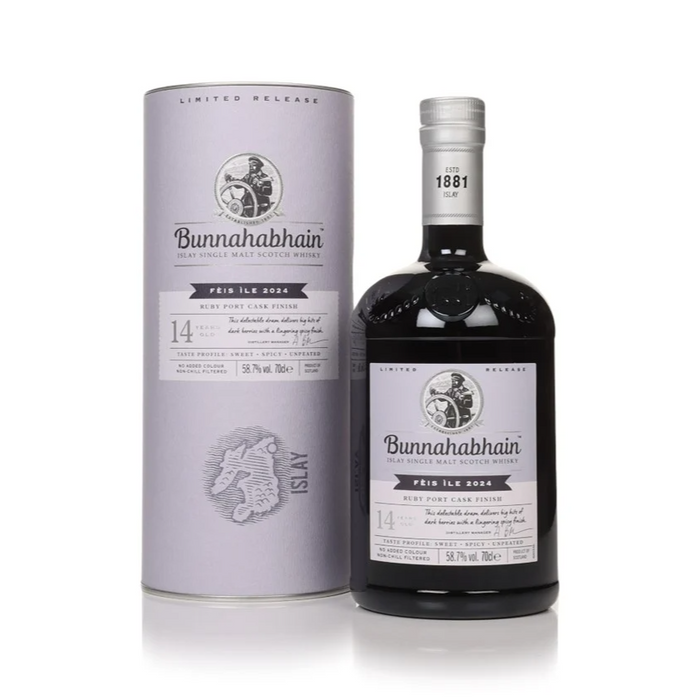 Bunnahabhain 14 Years Ruby Port Cask Finish Feis Ile 2024 58.7%