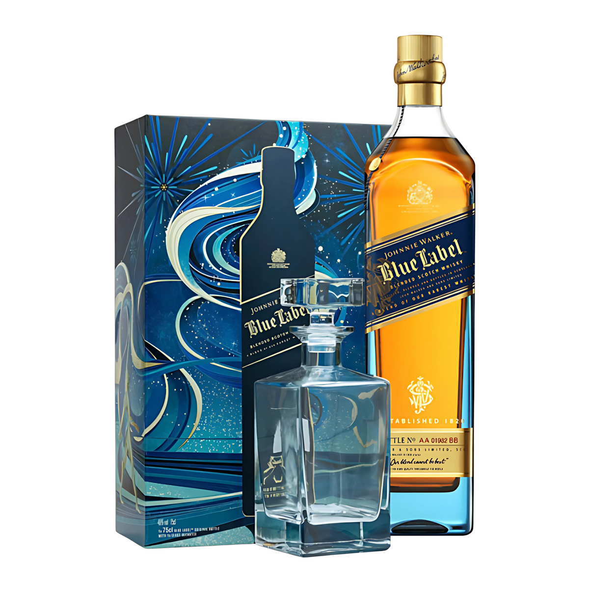 Johnnie Walker Blue Label Blended Whisky Giftset Crystal Decanter