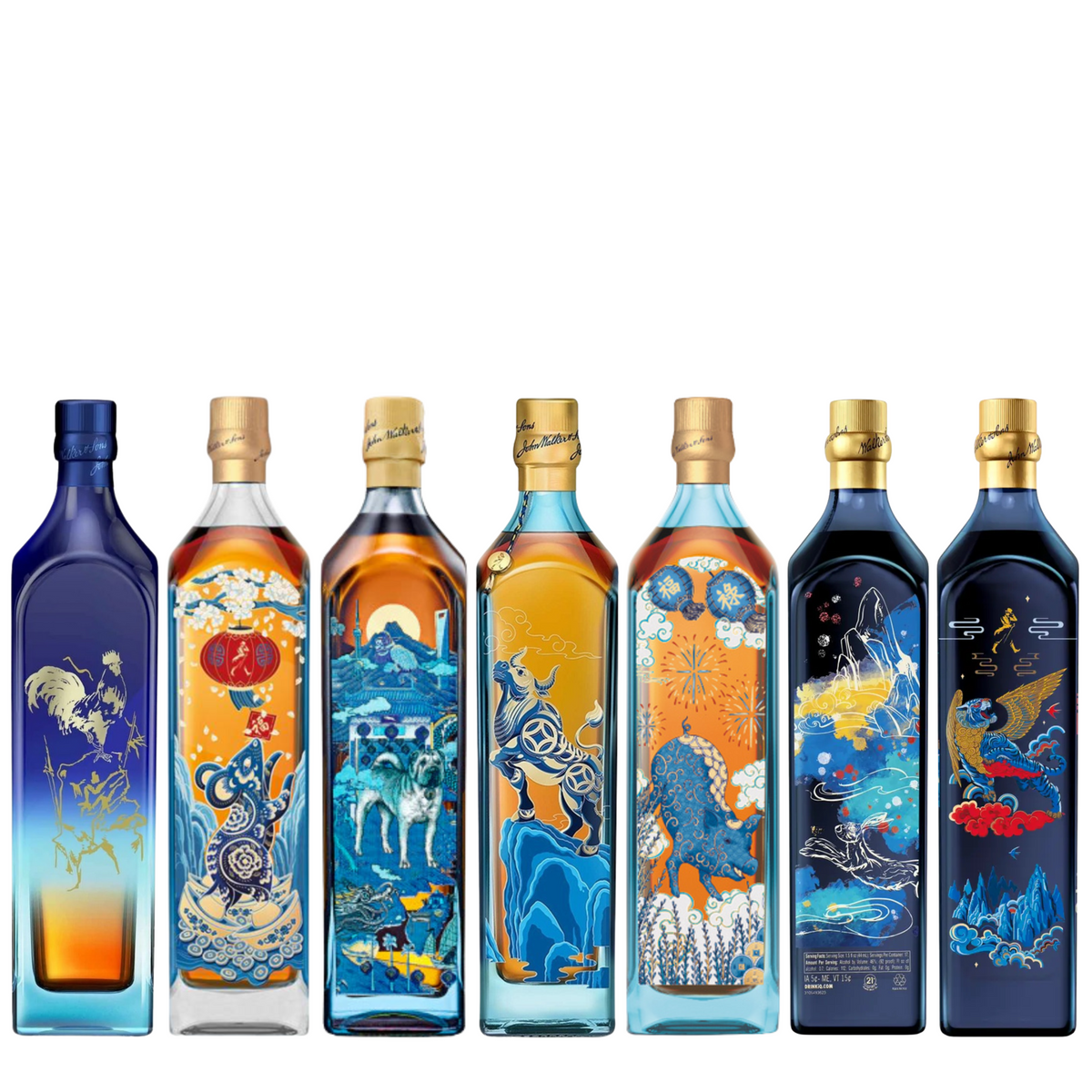 JohnWalker&SonsKING E V 750ml空瓶&化粧箱 ジョニーウォーカー ブルーラベル バカラボトル ブレンデッド スコッチ ウイスキー