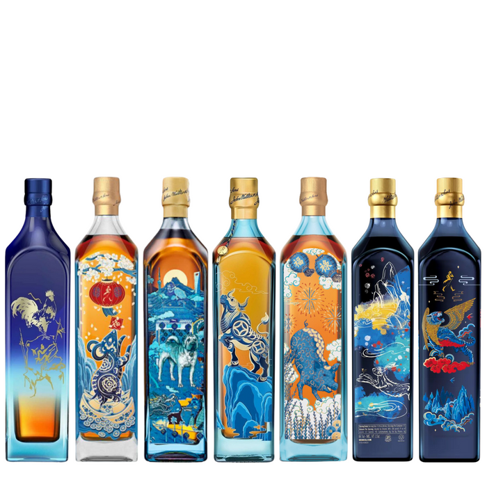 Johnnie Walker Blue Label Zodiac Collection Set of 7 Zodiacs - Rare Collectible