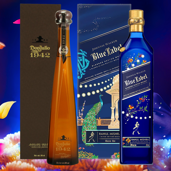 Johnnie Walker Blue Label x Rahul Mishra Limited-Edition Design 750ml + Don Julio 1942 750ml [Bundle of 2]
