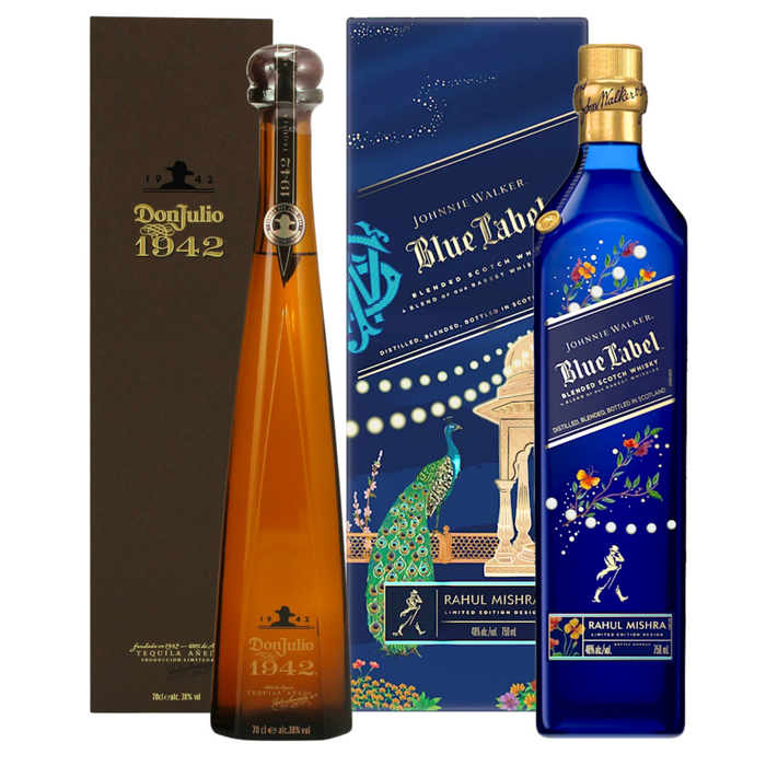 Johnnie Walker Blue Label x Rahul Mishra Limited-Edition Design 750ml + Don Julio 1942 750ml [Bundle of 2]
