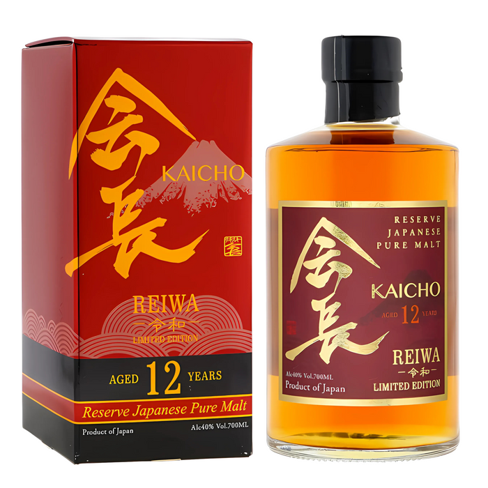 Kaicho 12 Year Old Reiwa Pure Malt Whisky 700ml Limited Edition With Gift Box