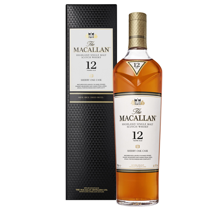 Macallan Sherry Oak 12 Years Single Malt Whisky 700ml (Black Box)