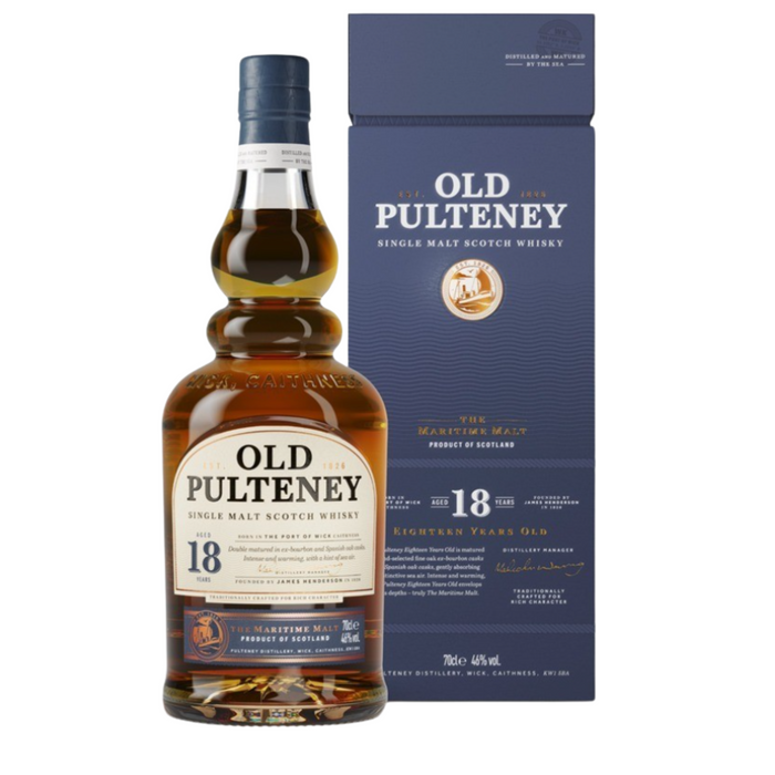 Old Pulteney 18 Years Old Single Malt Scotch Whisky With Gift Box 700ml
