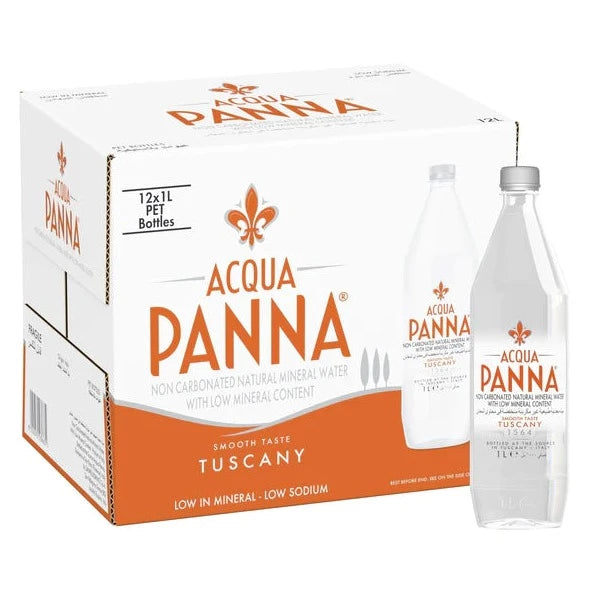 Acqua Panna Still Mineral Water Glass Bottles ( 12 x 1L )