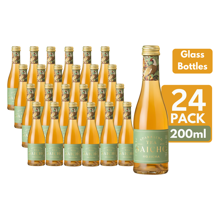 Saicho Hojicha Sparkling Tea Glass Bottles (24 x 200ml)