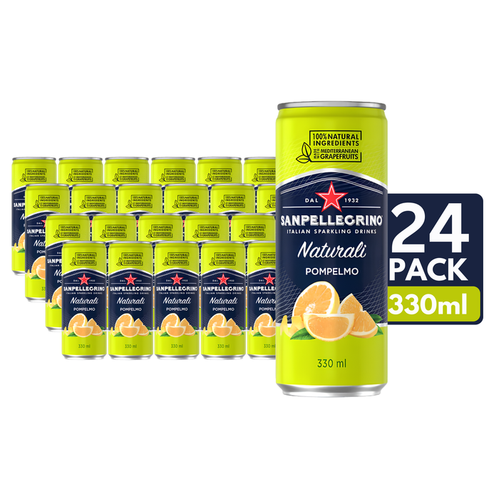 San Pellegrino Sparkling Pompelmo (Grapefruit) Can (24 x 330ml)