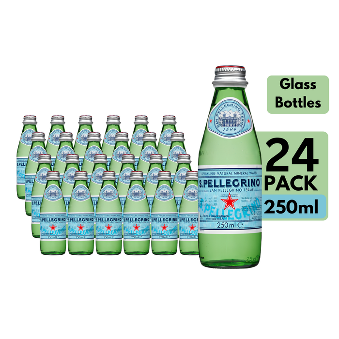 Sanpellegrino Sparkling Mineral Water Glass Bottles (24 x 250ml)