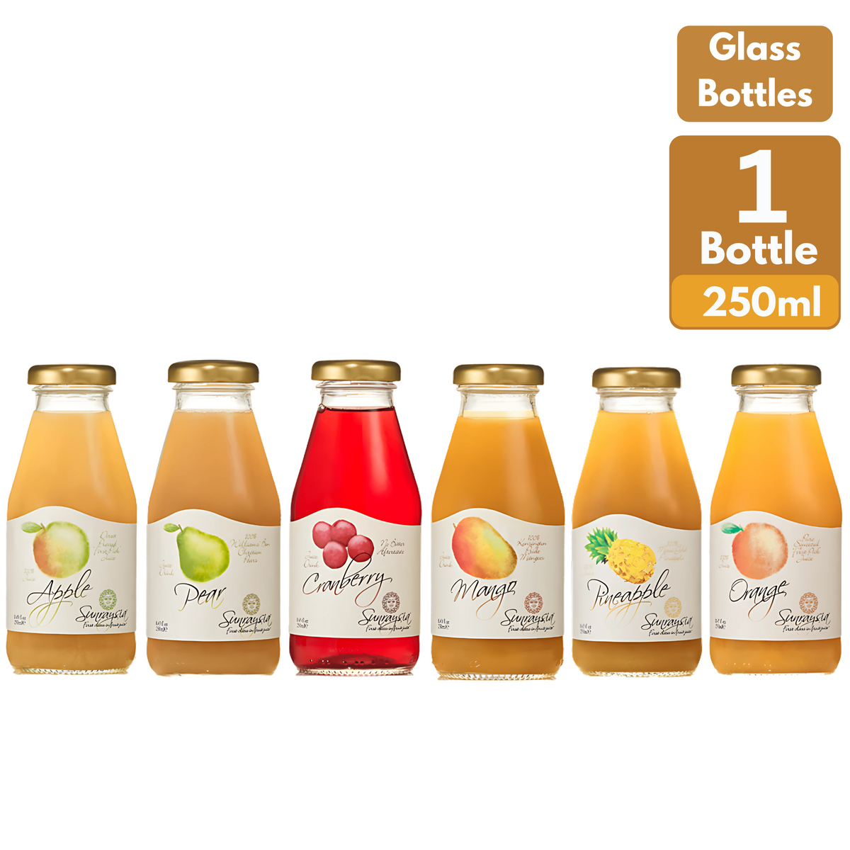 Sunraysia Fruit Juice Glass Bottle 250ml Bottle