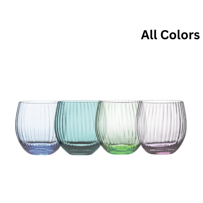 Tethys Color Crystal Tumbler Wine Glass 520ml (Gift Box of 4)