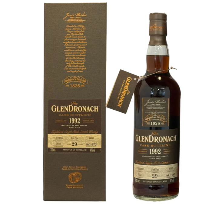 The GlenDronach 29 Years 1992 Cask 6097 Port Pipe Single Malt Whisky 700ml