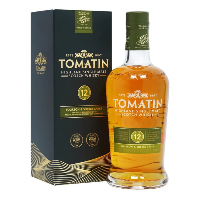 Tomatin 12 Years Bourbon & Sherry Cask Single Malt 43% ABV 700ml