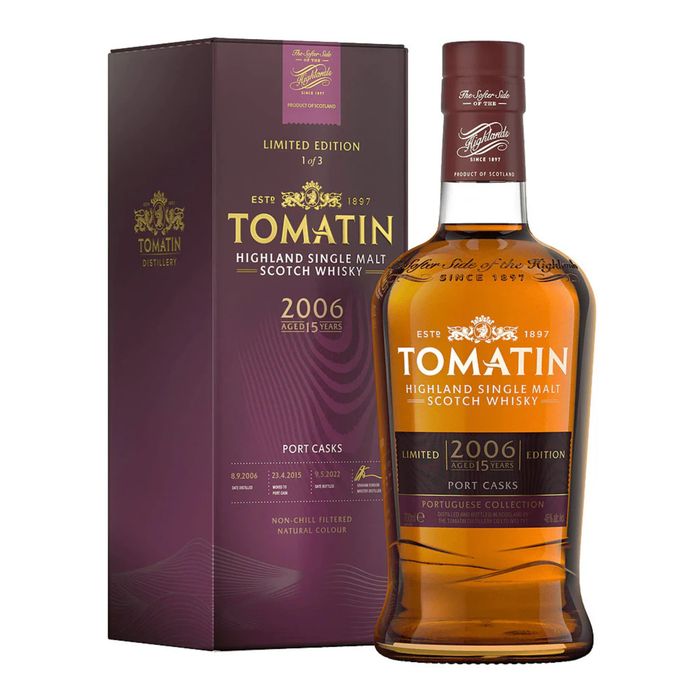 Tomatin 15 Years Port Cask Finish (Portuguese Collection) Single Malt 46% ABV 700ml