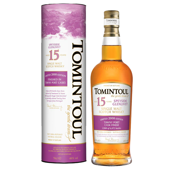 Tomintoul 15 Years 2008 Tawny Port Cask Finish Single Malt 46% ABV 700ml