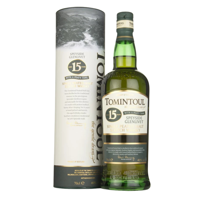 Tomintoul 15 Years Peaty Tang Single Malt 40% ABV 700ml