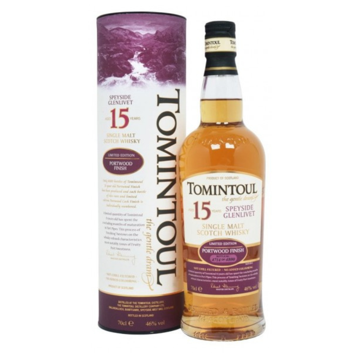 Tomintoul 15 Years Portwood Finish Single Malt 46% ABV 700ml
