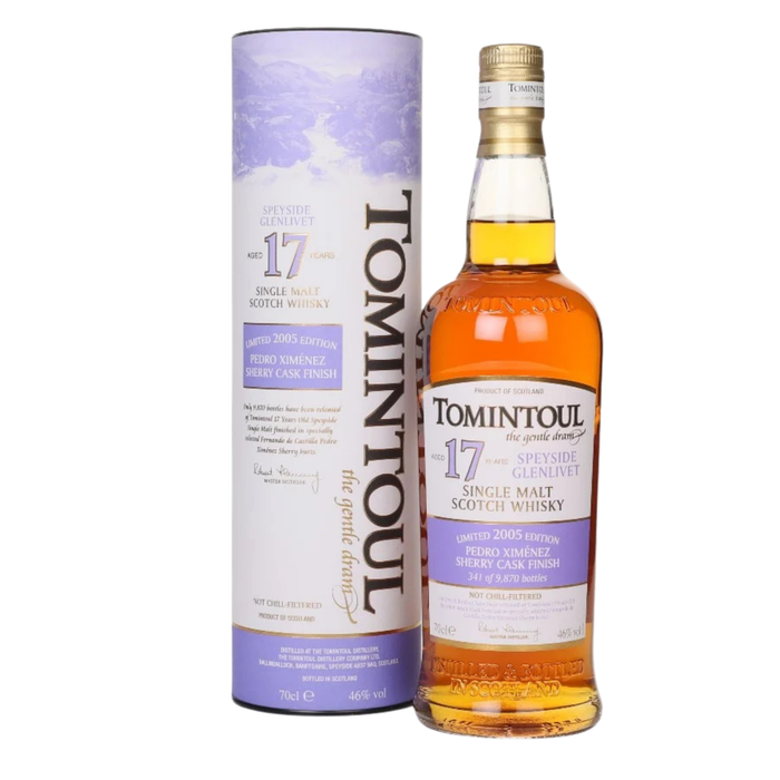 Tomintoul 17 Years PX Sherry Cask Finish Single Malt Whisky 46% ABV 700ml