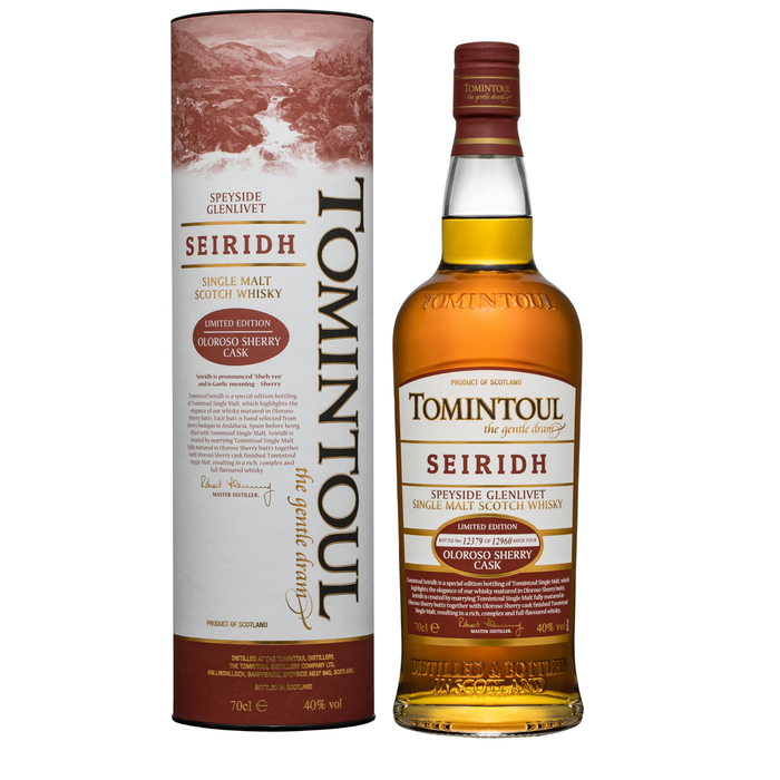 Tomintoul Seiridh Oloroso Sherry Finish Single Malt 40% ABV 700ml
